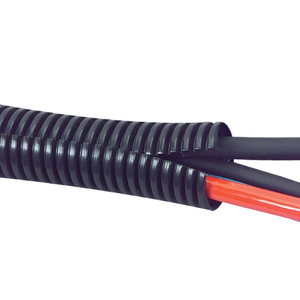 Kable Kontrol® High Temp Nylon Split Wire Loom Tubing - 1 Inside Diameter - 300' Length - Black